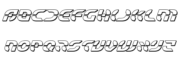 Starfighter Bold 3D Italic Font LOWERCASE