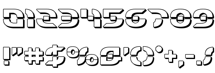 Starfighter Bold 3D Font OTHER CHARS