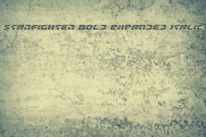 Starfighter Bold Expanded Italic Font examples