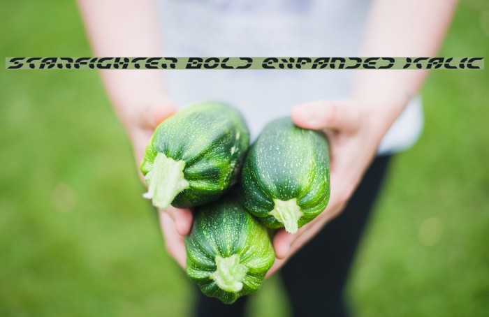 Starfighter Bold Expanded Italic Font examples