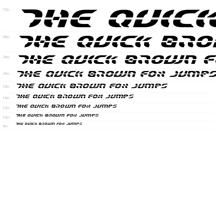 Starfighter Bold Expanded Italic Waterfall