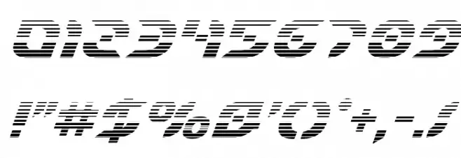 Starfighter Bold Gradient Italic Шрифта ДРУГИЕ символов