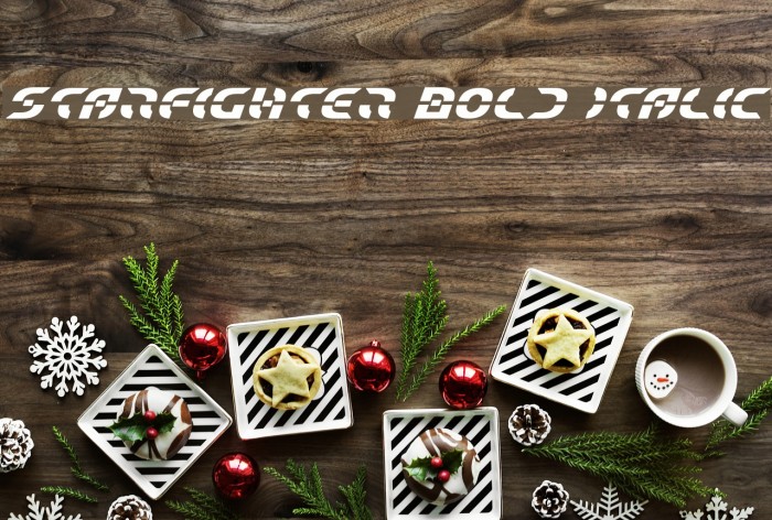Starfighter Bold Italic Font examples