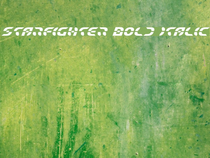 Starfighter Bold Italic Font examples