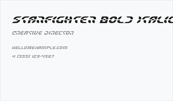 Starfighter Bold Italic Business Card