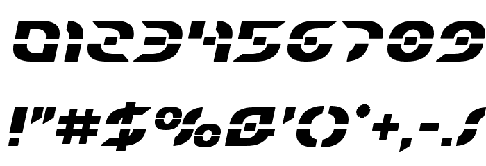 Starfighter Bold Semi-Italic Font OTHER CHARS