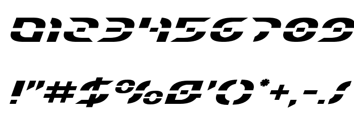 Starfighter Expanded Italic Font OTHER CHARS