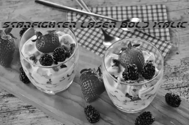 Starfighter Laser Bold Italic Font examples