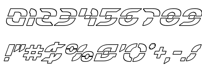 Starfighter Outline Italic Font OTHER CHARS