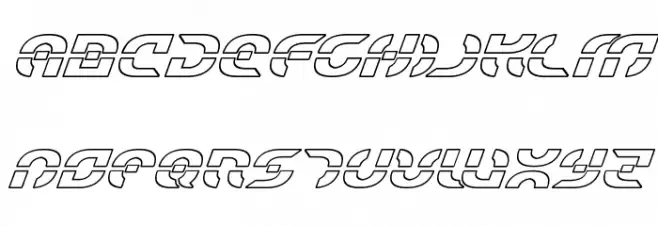 Starfighter Outline Italic Caratteri MAIUSCOLE