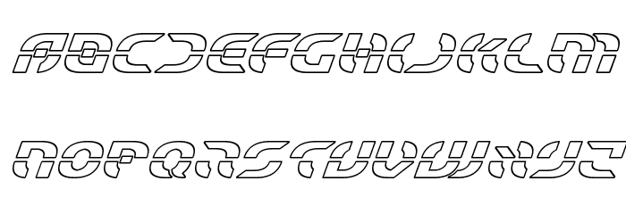 Starfighter Outline Italic Font LOWERCASE