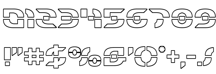 Starfighter Outline Font OTHER CHARS