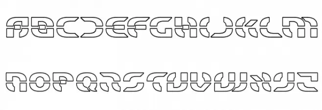 Starfighter Outline Fuentes MINÚSCULAS