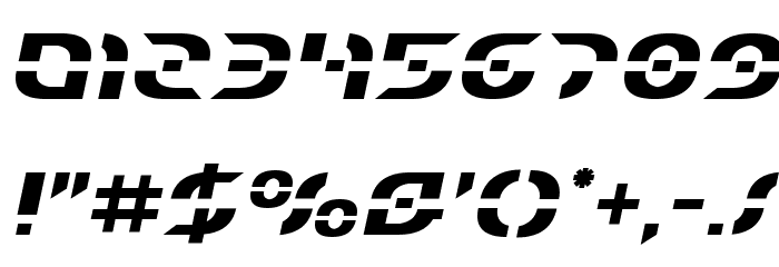 Starfighter Semi-Italic Font OTHER CHARS