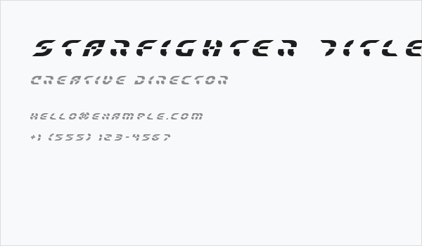Starfighter Title Bold Italic Business Card
