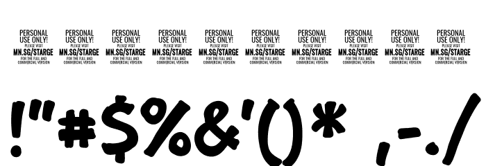 Starge PERSONAL USE ONLY Font OTHER CHARS