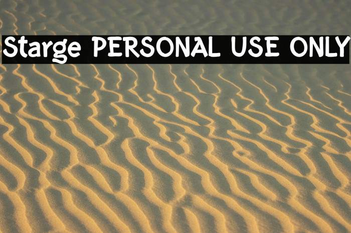 Starge PERSONAL USE ONLY Example 3