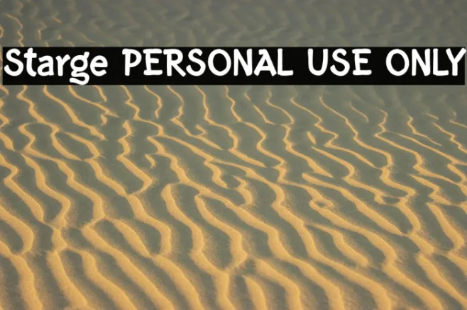 Starge PERSONAL USE ONLY Example 3