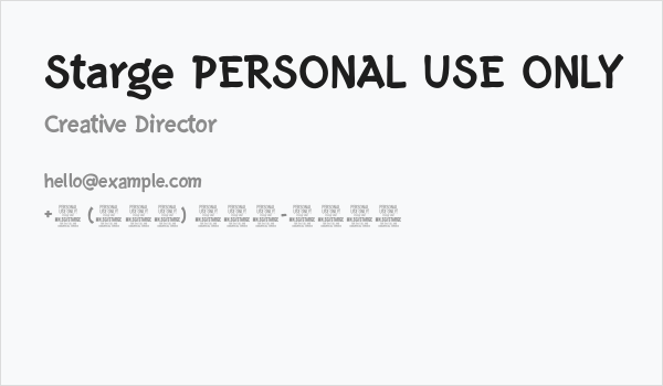 Starge PERSONAL USE ONLY Business Card