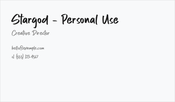 Stargod - Personal Use Business Card