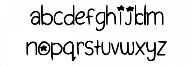 Starjump Schriftart Kleinbuchstaben
