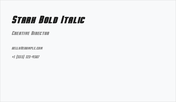 Stark Bold Italic Business Card