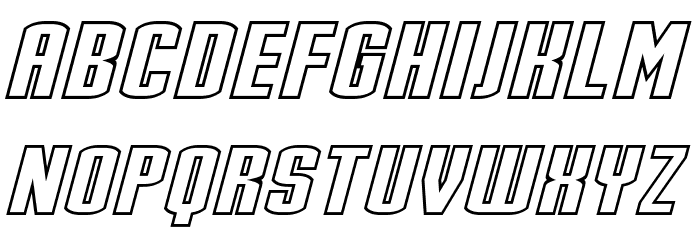 Stark Hollow Italic Font LOWERCASE