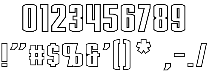 Stark Hollow Font OTHER CHARS