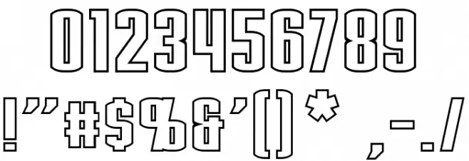 Stark Hollow Font OTHER CHARS