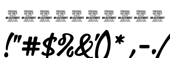 Starkey Italic PERSONAL USE Font OTHER CHARS