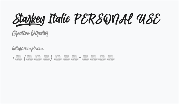 Starkey Italic PERSONAL USE Business Card