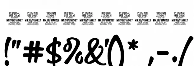 Starkey PERSONAL USE Font OTHER CHARS