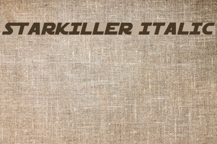 Starkiller Italic Font examples