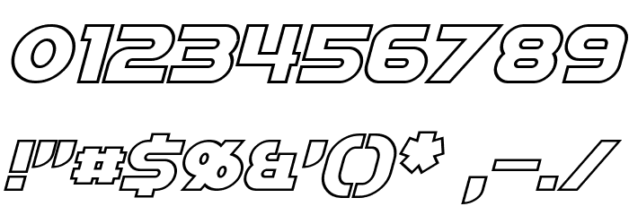 Starkiller Outline Italic Font OTHER CHARS