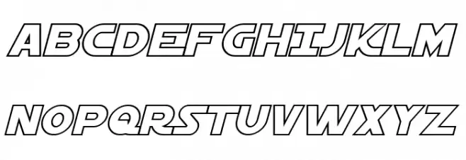 Starkiller Outline Italic Schriftart Groß