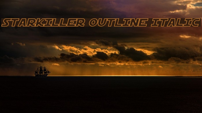 Starkiller Outline Italic Font examples