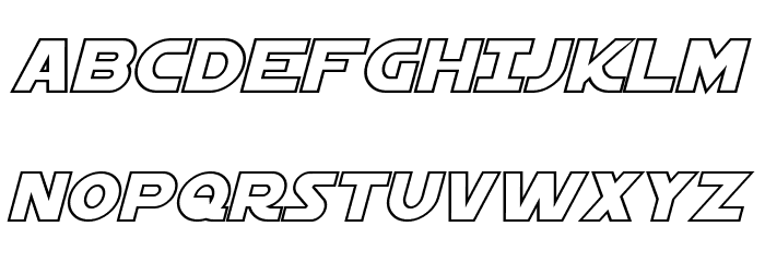 Starkiller Outline Italic Font LOWERCASE