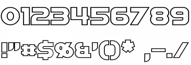 Starkiller Outline Font OTHER CHARS
