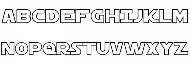 Starkiller Outline Fonte MAIÚSCULAS