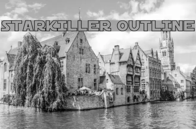 Starkiller Outline Font examples