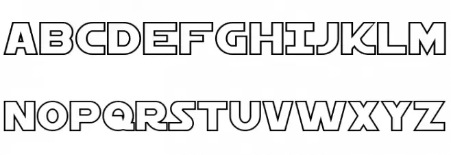 Starkiller Outline फ़ॉन्ट लोअरकेस