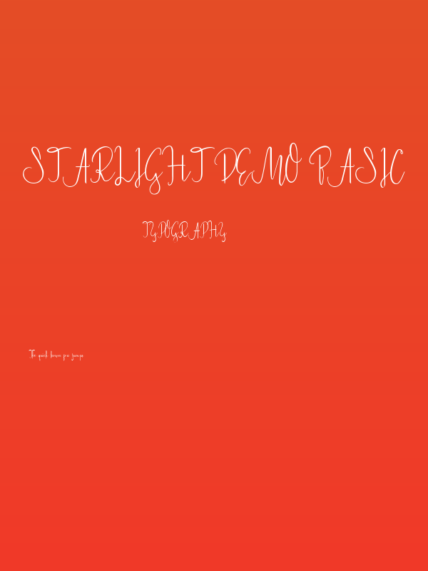 Starlight Demo Basic Poster