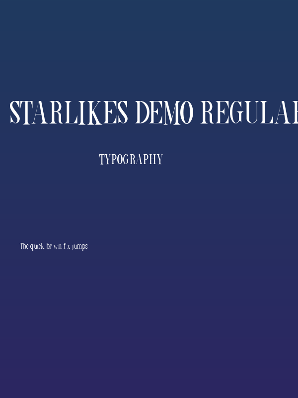 Starlikes DEMO Regular Poster
