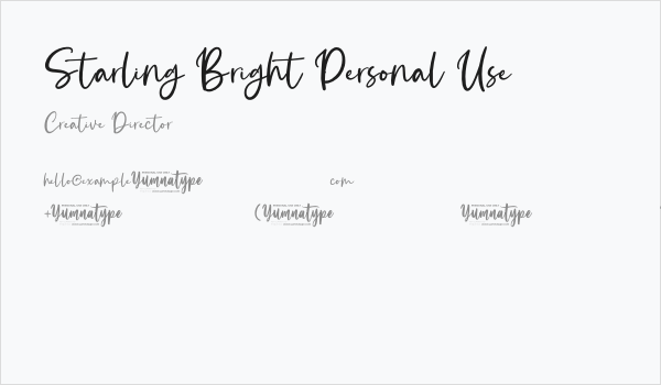 Starling Bright Personal Use Business Card