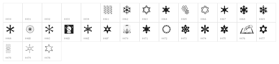 Starlite Character Map