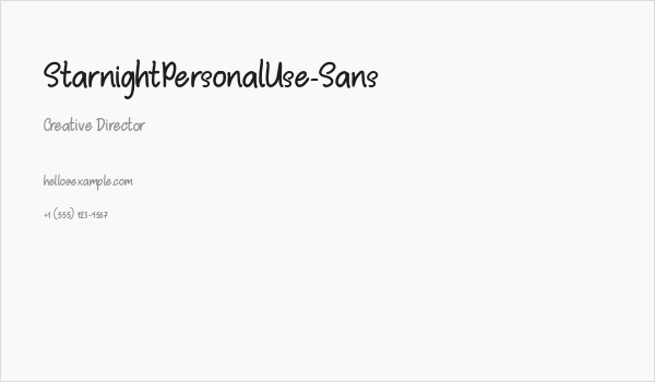 StarnightPersonalUse-Sans Business Card