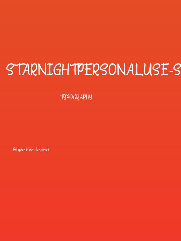 StarnightPersonalUse-Sans Poster