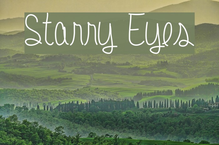 Starry Eyes Font examples