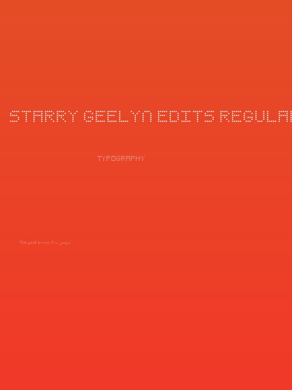 Starry Geelyn Edits Regular Poster