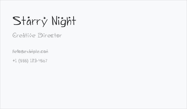 Starry Night Business Card